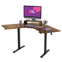 Biurko narożne regulowane SPEL112BR Spacetronik 120x60 cm ciemne drewno