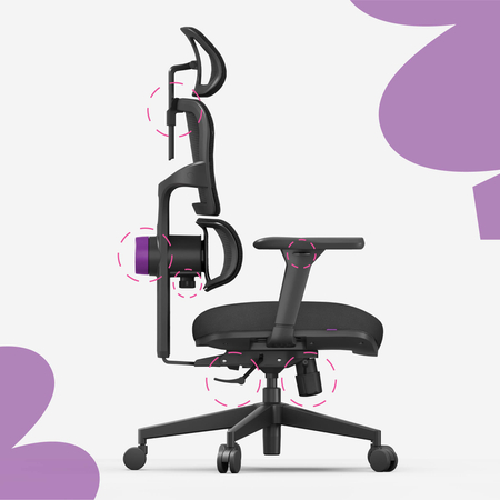 Ergonomiczny fotel Spacetronik LUMBO 33 Czarny