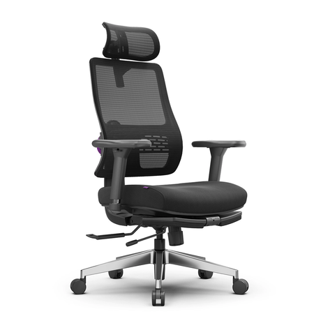 Zestaw ergonomiczny do biura krzesło LUMBO 22 + biurko manualne SPE-O113 100×60 czarne