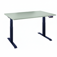 Biurko regulowane Vegard elektryczne dwusilnikowe MDF granatowo-zielone