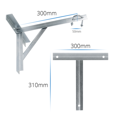 35cm Mast Wandhalterung mit Unterstützung Satz von 2pcs.