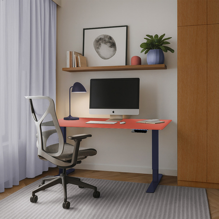 Zestaw ergonomiczny biurowy Biurko Vegard SPEO232 Fotel BARD Lampa Glow D4