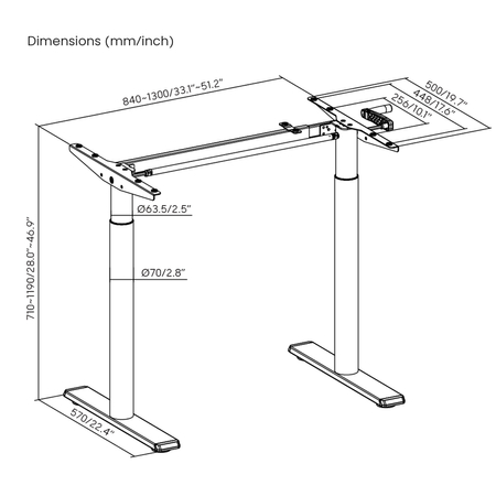 Manualny stelaż biurkowy Spacetronik SPE-122MB