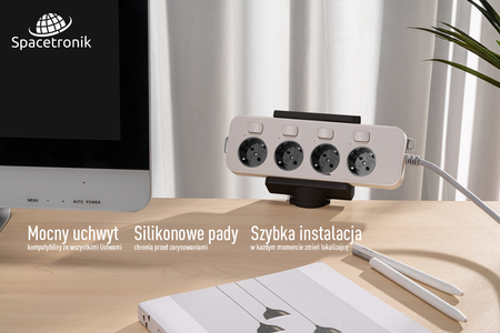 Spacetronik SPB013B Steckdosenleistenhalter