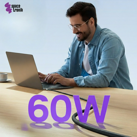 Kabel LED silikonowy USB-C do USB-C 1m