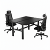 Zestaw podwójne biurko elektryczne Spacetronik Pure Black z fotelami