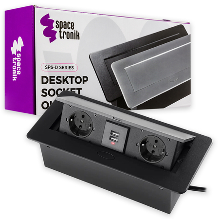 Spacetronik SPS-D24B V2 Arbeitsplattensteckdose Öffnung