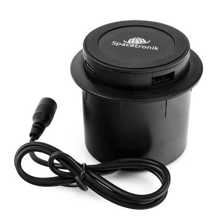 Spacetronik Aufputz-Rundsteckdose SPS-R0D3BSET