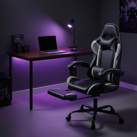 Zestaw do nowoczesnego biura: biurko elektryczne + fotel + szafka