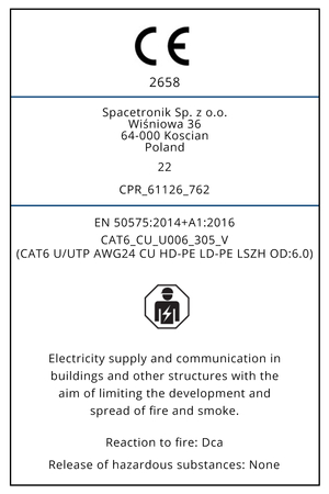 skrętka CAT6 U/UTP AWG24 CU PVC LSZH 6.0 Dca 305m