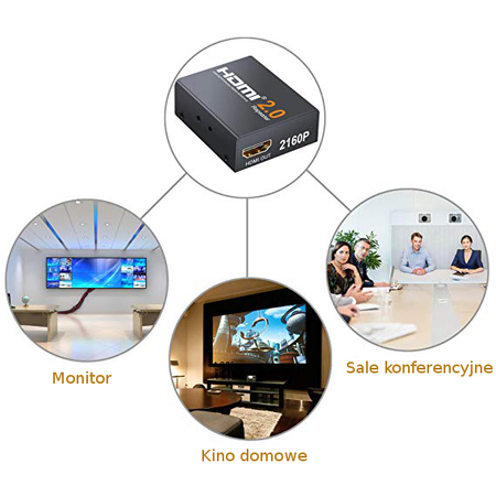 HDMI Repeater. wzmacniacz 4Kx2K Spacetronik HDRE02