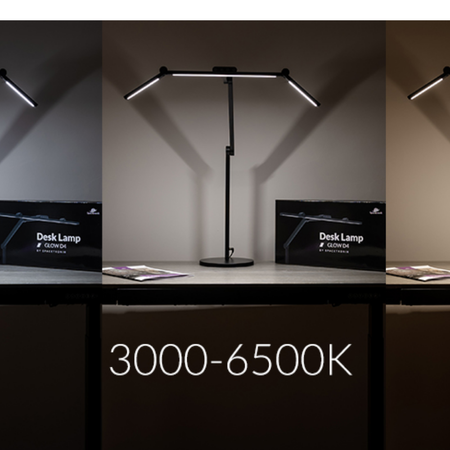 Zestaw ergonomiczny uchwyt monitor laptop lampa Glow adapter