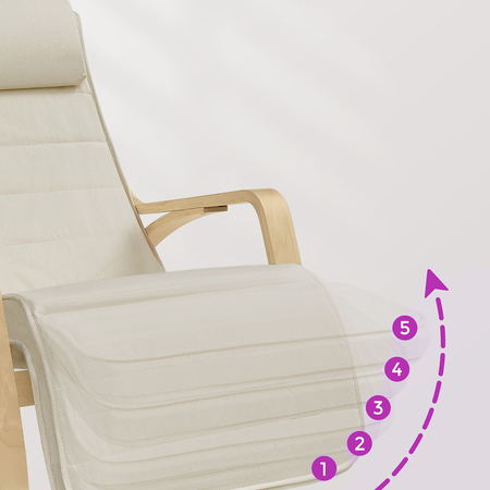 Krzesło bujane z podnóżkiem SPC-RIVA-01 Beżowe