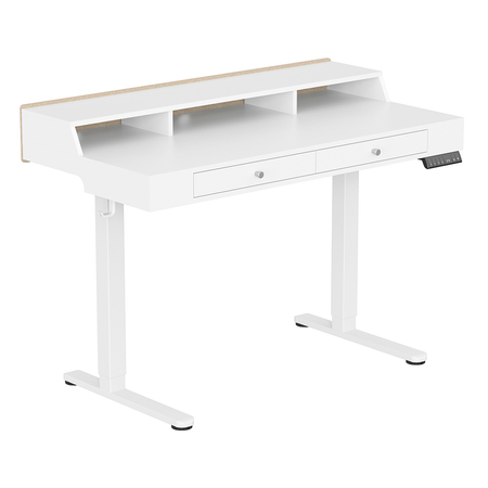 Mobile Singlel-Motor Sit-Stand Desk with Divider