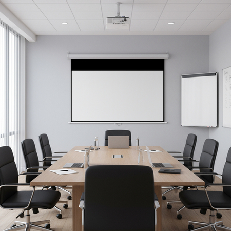 Ekran projekcyjny zwijany ręcznie 84" 16:9 biały