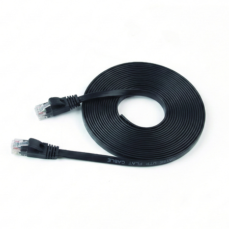 CAT 6A płaski kabel sieciowy U/UTP czarny 5M