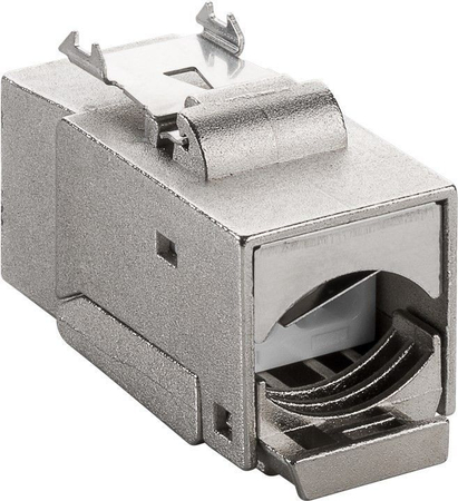 Złącze Keystone RJ45 CAT 6A gn/gn beczka czarne