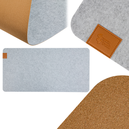 Mata filcowa z korkiem jasnoszara 80x40cm SPB063