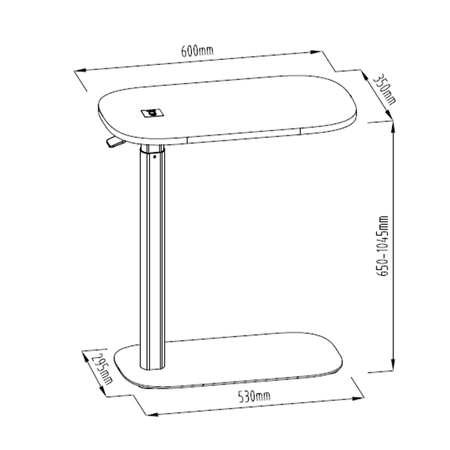 Stolik regulowany Spacetronik Buddy 17 Ciemny