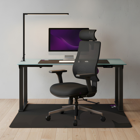 Zestaw Biurkowy Power User PRO: Stelaż 300kg, Blat 180cm, Fotel LUMBO