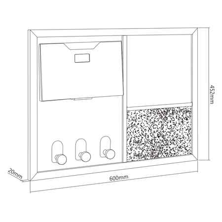 Tablica ścienna trójdzielna Combo SPB201 60x45