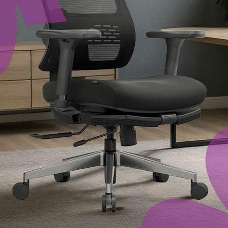 Fotel z podnóżkiem Spacetronik LUMBO 22 Czarny