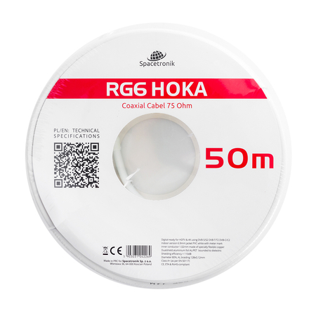 Kabel RG6 Spacetronik HOKA 102 CU Dualshield 50m