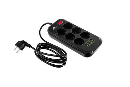 Listwa zasilająca Spacetronik SR-204 6xAC + 4xUSB