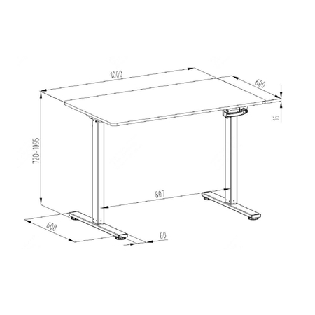 Zestaw ergonomiczny krzesło LUMBO 22 szare + biurko manualne SPE-O113 100×60 białe
