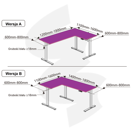 Elektryczny stelaż biurkowy Spacetronik SPE-123LW