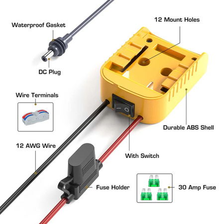 Adapter zasilający DC do Starlink Mini dla DeWalt