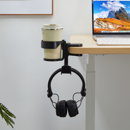 Wieszak Uchwyt na Słuchawki 3w1 SPB-027B z Uchwytem na Kubek