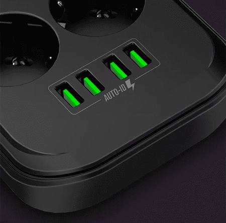 Listwa zasilająca Spacetronik SR-204 6xAC + 4xUSB