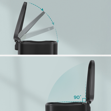 Kosz na śmieci metalowy pojedyncza komora czarny