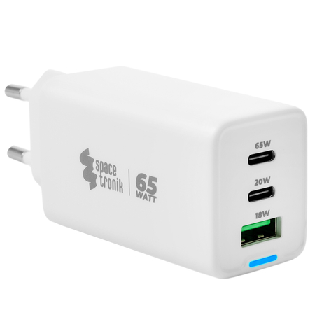 3-in-1 USB-C USB-PD-Schnellladegerät 65W 5A weiß