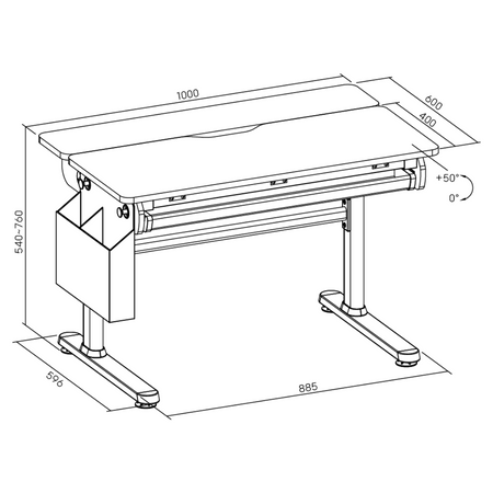 Biurko regulowane Spacetronik SPE-X108WG 100x60