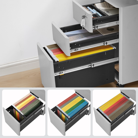 Zestaw do nowoczesnego biura: biurko elektryczne + fotel + szafka