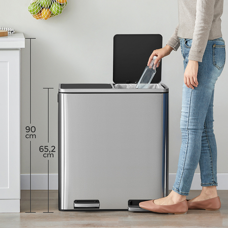 Funky Trash Can Silver Black Spacetronik Podwójny