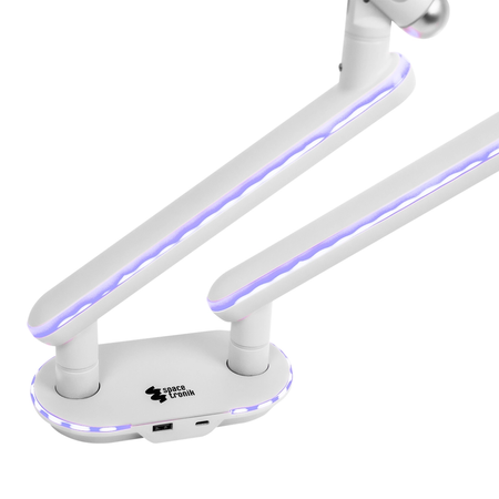 Zestaw gamingowy Spacetronik biurko elektryczne RGB uchwyt fotel 136x66