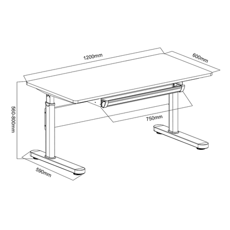 Biurko regulowane Spacetronik XD SPE-X104WL 120x60
