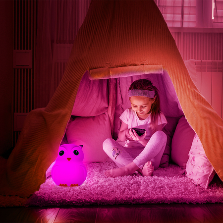 Duża Sowa Lampka Nocna RGB USB-C Pilot SP-LN01XL