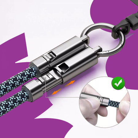 Kabel USB-C ze smyczą PD 240W 30cm BW