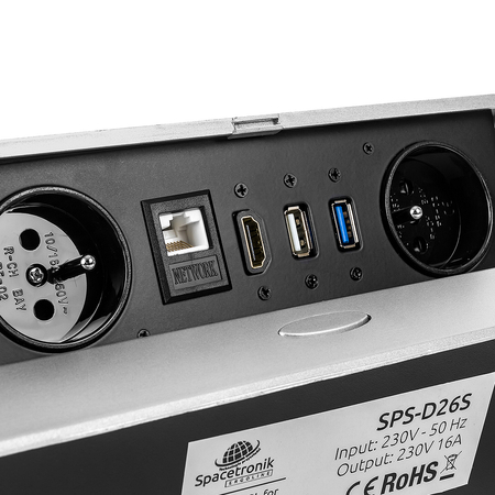 Spacetronik SPS-D26S Arbeitsplatten-Steckdosenöffnung