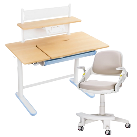 Zestaw dla dziecka regulowane biurko 112×60 z półką + ergonomiczne krzesło Spacetronik XD