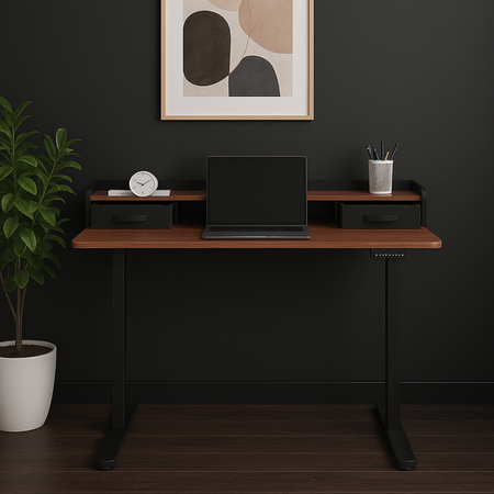 Biurko Elektryczne Regulowane SPEF133BM 120x60 z Szufladą i USB z pamięcią