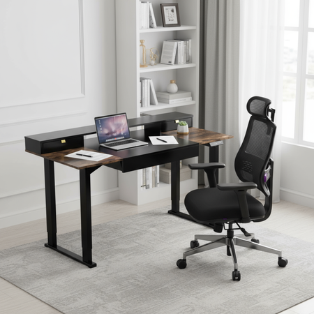 Mobile Electric Desk with Shelf Drawers