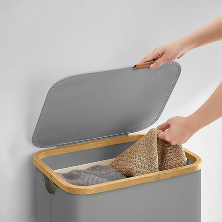 Kosz na pranie 90L 1 komorowy szary