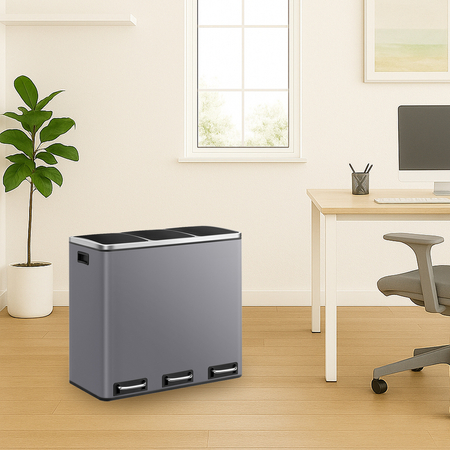 Funky Trash Can Gray Black Spacetronik Potrójny