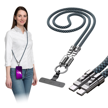 Kabel USB-C ze smyczą PD 240W 120cm BW