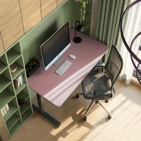 Biurko regulowane Vegard elektryczne dwusilnikowe MDF czarno-różowe